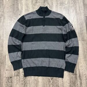 Nautica Jeans Striped Quarter Zip Sweater Sz L*